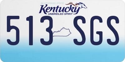 KY license plate 513SGS