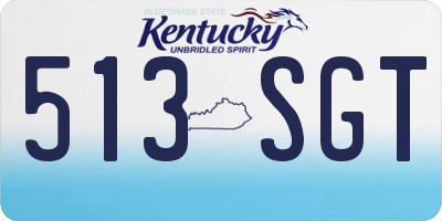 KY license plate 513SGT