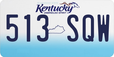 KY license plate 513SQW