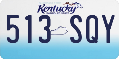 KY license plate 513SQY
