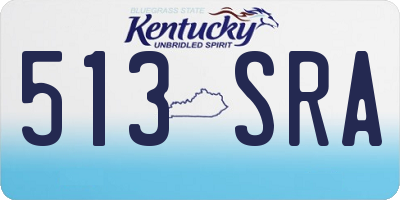 KY license plate 513SRA