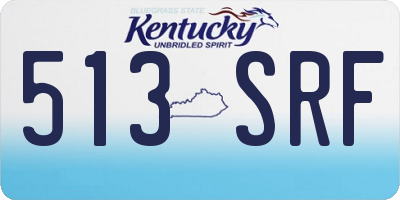 KY license plate 513SRF
