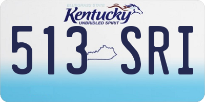 KY license plate 513SRI