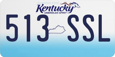 KY license plate 513SSL
