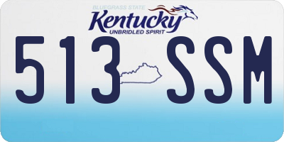 KY license plate 513SSM