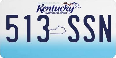 KY license plate 513SSN