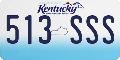 KY license plate 513SSS