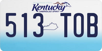 KY license plate 513TOB