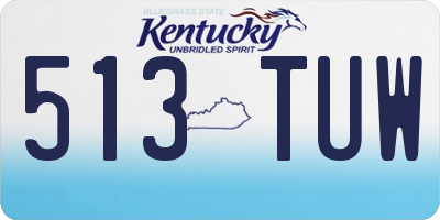 KY license plate 513TUW