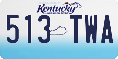 KY license plate 513TWA