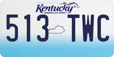 KY license plate 513TWC