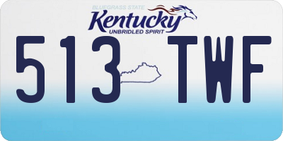 KY license plate 513TWF