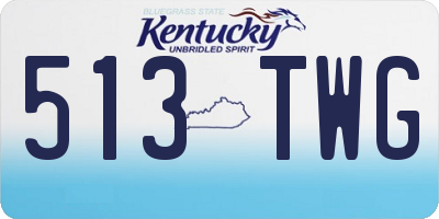 KY license plate 513TWG
