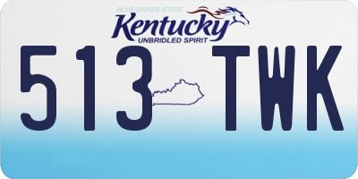 KY license plate 513TWK