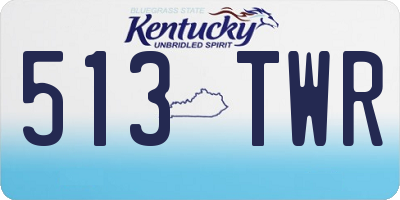 KY license plate 513TWR