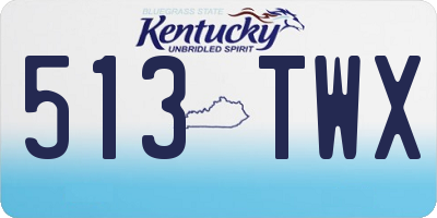 KY license plate 513TWX