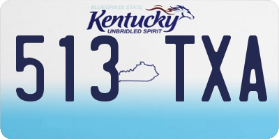KY license plate 513TXA