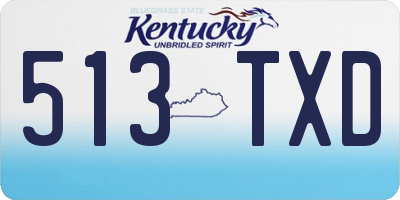 KY license plate 513TXD