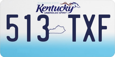 KY license plate 513TXF