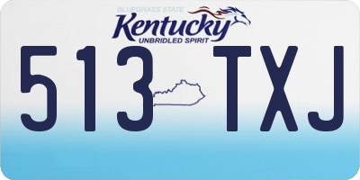 KY license plate 513TXJ