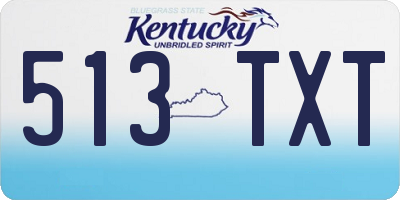 KY license plate 513TXT