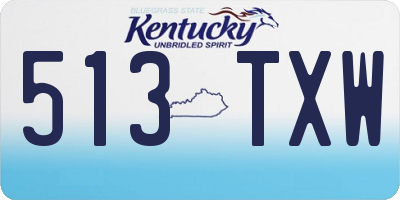 KY license plate 513TXW