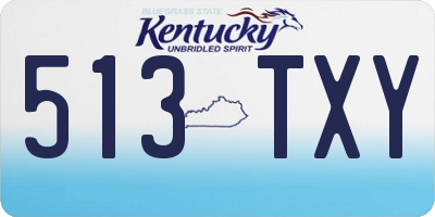 KY license plate 513TXY
