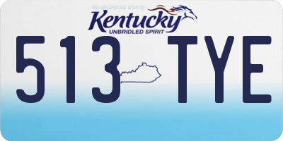 KY license plate 513TYE