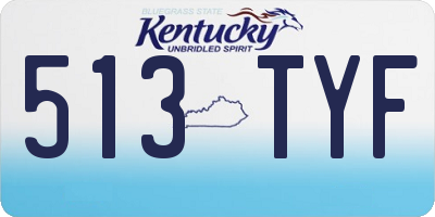 KY license plate 513TYF