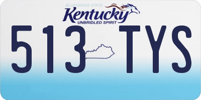 KY license plate 513TYS