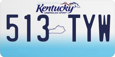 KY license plate 513TYW