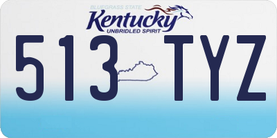 KY license plate 513TYZ