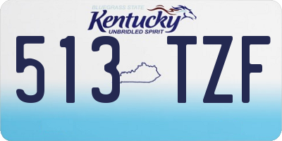 KY license plate 513TZF