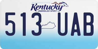 KY license plate 513UAB