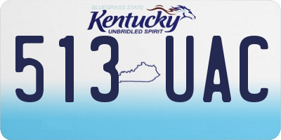 KY license plate 513UAC