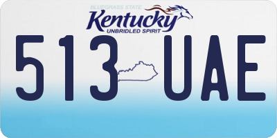 KY license plate 513UAE
