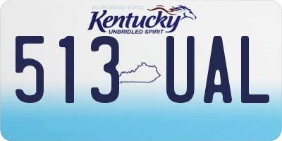 KY license plate 513UAL