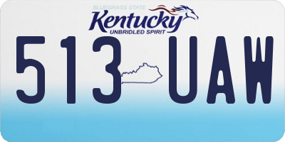 KY license plate 513UAW