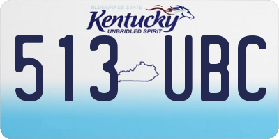 KY license plate 513UBC