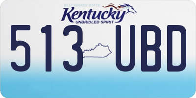 KY license plate 513UBD
