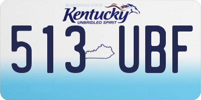 KY license plate 513UBF