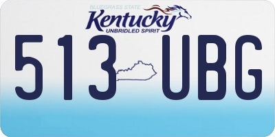 KY license plate 513UBG