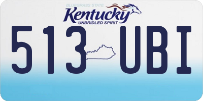 KY license plate 513UBI