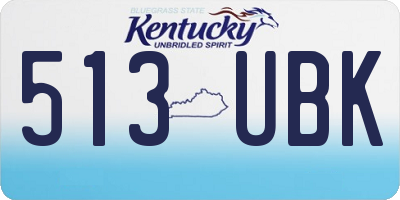 KY license plate 513UBK