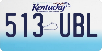 KY license plate 513UBL