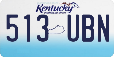 KY license plate 513UBN