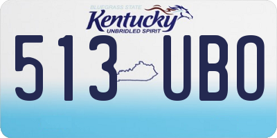 KY license plate 513UBO
