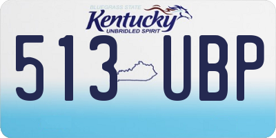 KY license plate 513UBP