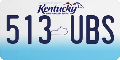KY license plate 513UBS