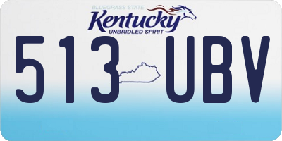 KY license plate 513UBV